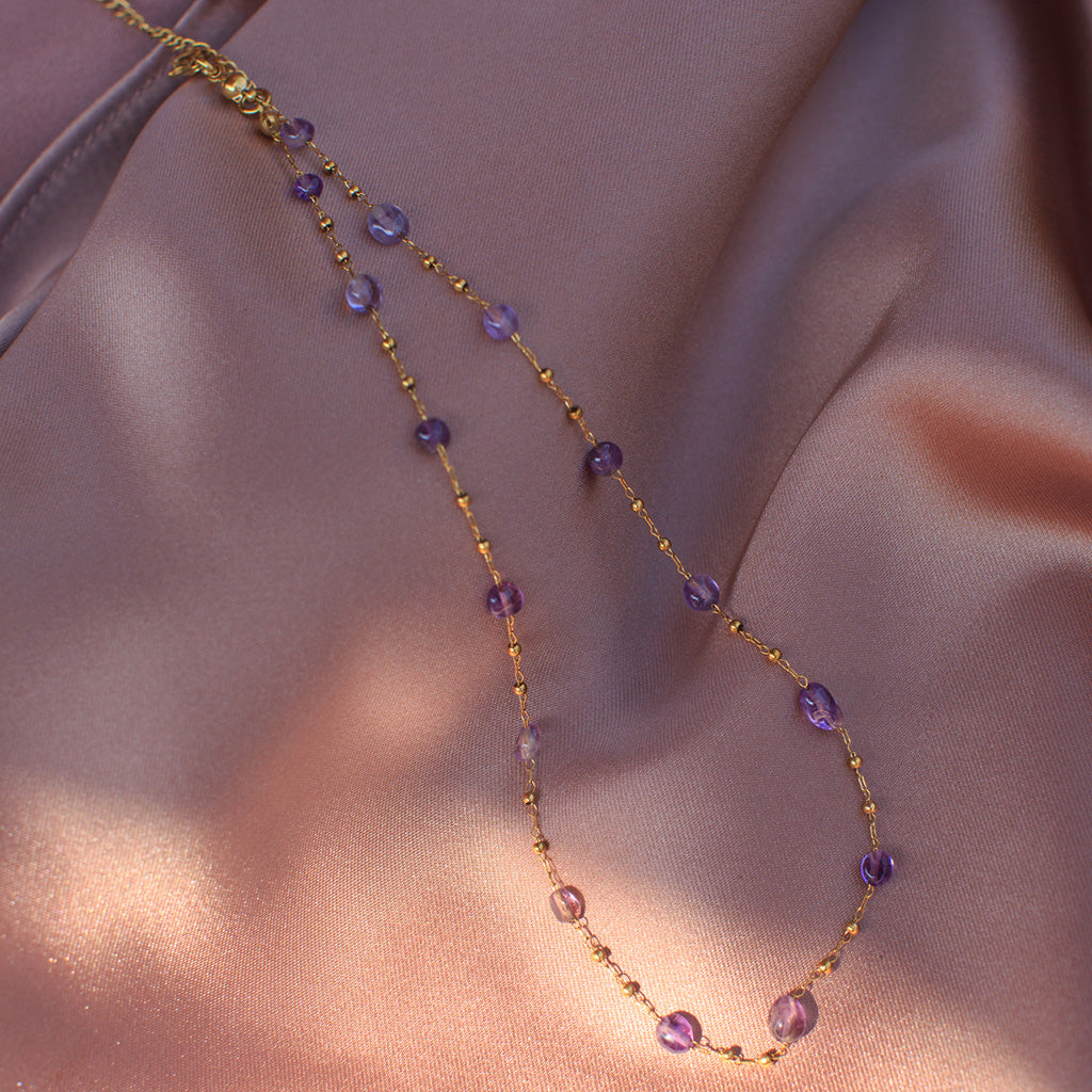 Naszyjnik z naturalnego ametystu