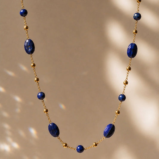 Naszyjnik z naturalnego kamienia lapis-lazuli
