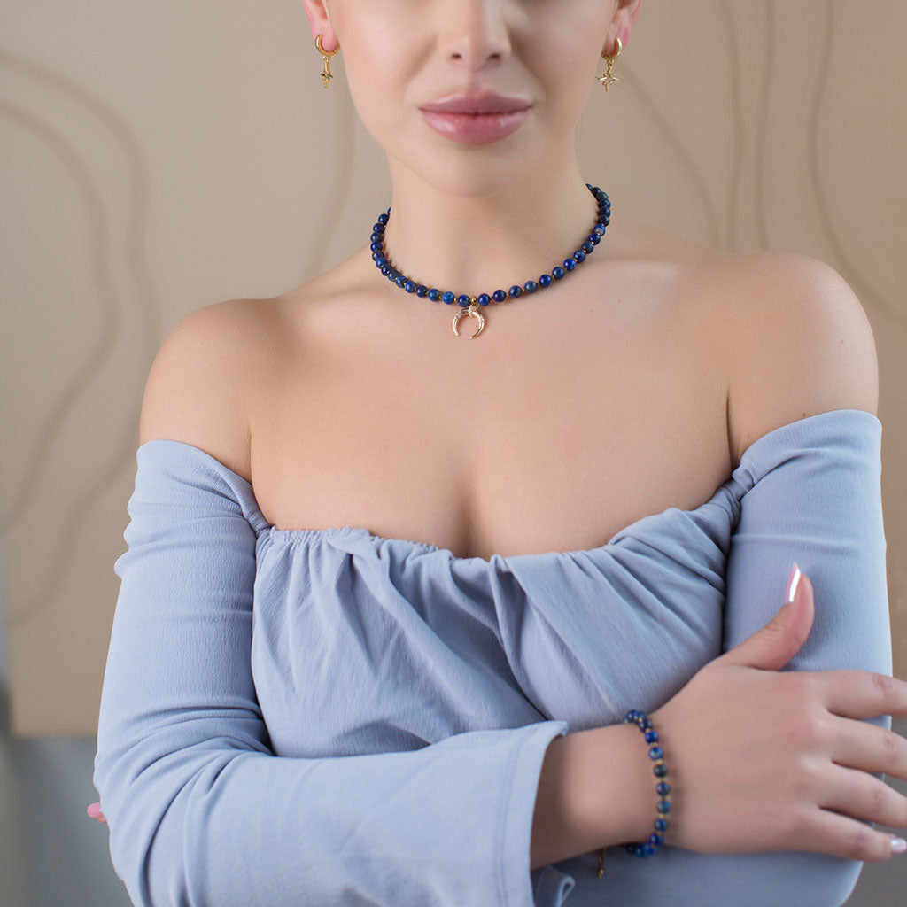 Naszyjnik z lapisu lazuli 6mm „Lazulight”