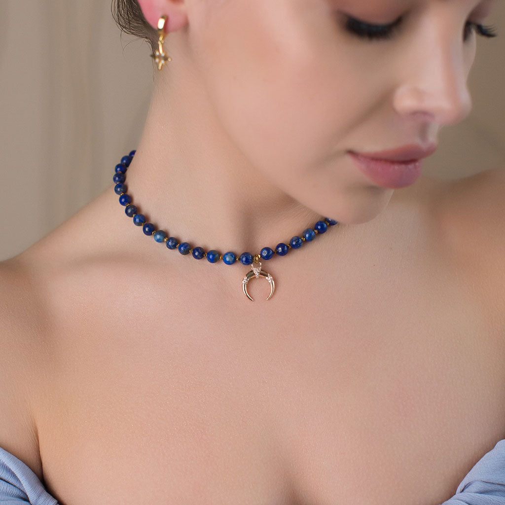 Naszyjnik z lapisu lazuli 6mm „Lazulight”