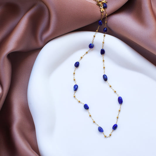 Naszyjnik z naturalnego kamienia lapis-lazuli